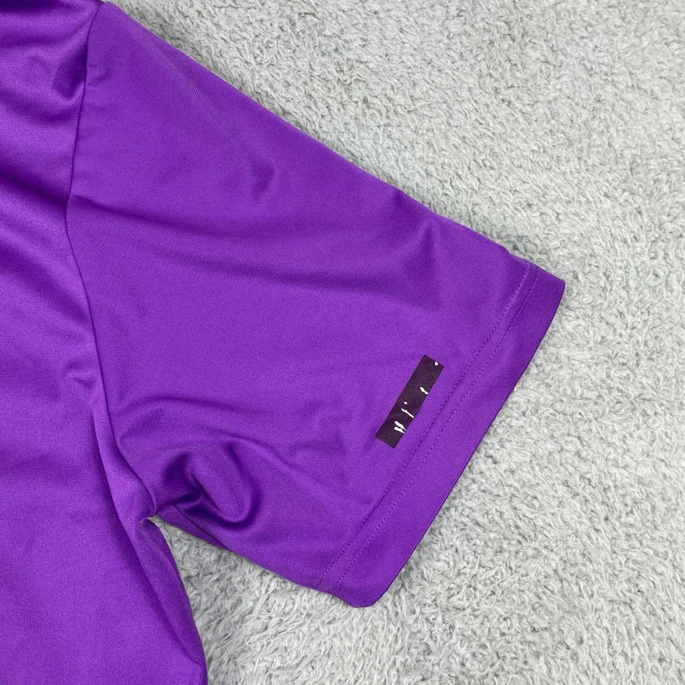 Adidas Puremotion Golf Polo Mens Medium Purple Graphic Short Sleeve Performance